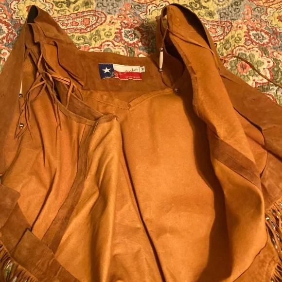 Liz & Parker suede leather fringe western vest M - Picture 5 of 8